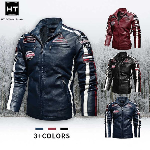 

men's punk style jacket pu leather jacket men fashion clothing autumn coat men motorcycle jacket artificial leather 211009, Black