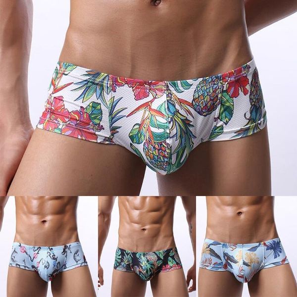 

underpants men printed briefs bulge pouch low rise underwear seamless breathable underpant slip erotic mesh panties jockstrap gay pant, Black;white