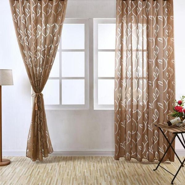 

new fashion bubble leaf pattern window sheer curtain for bedroom living room 100x270cm home textile
