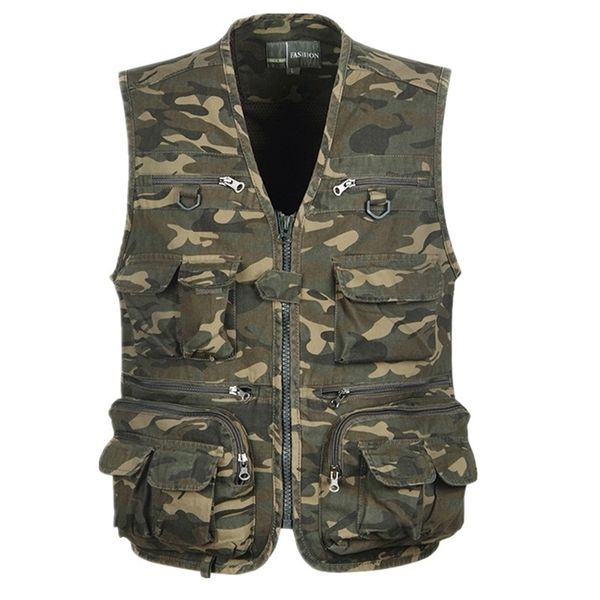 

unloading tactical vest camo coat fashion men summer waistcoat mesh work sleeveless jacket tool many pocket camouflage vest male 211111, Black;white