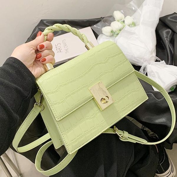 

shoulder bags crocodile pattern small tote bag 2021 high-quality pu leather women's designer handba messenger