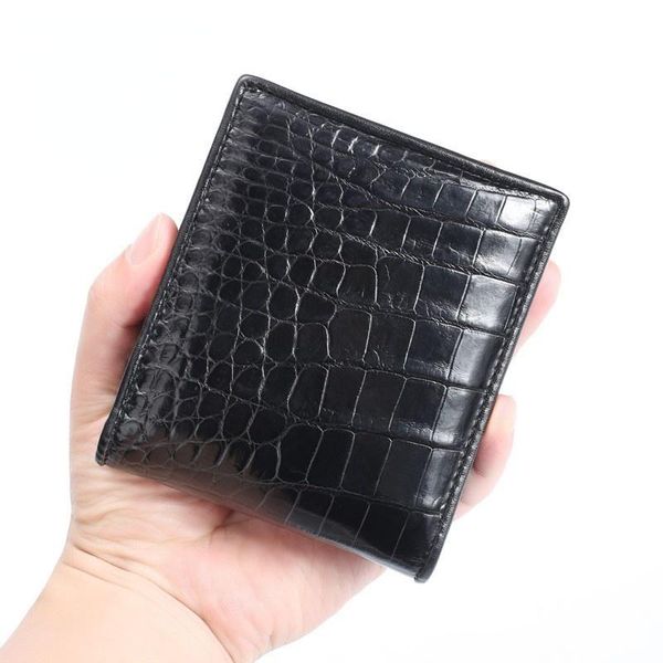 

wallets alligator leather men luxury purse genuine leisure small wallet women fashion business short multiple cards purses, Red;black