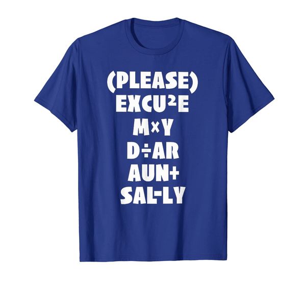 

please excuse my dear aunt sally funny math teacher shirt, White;black