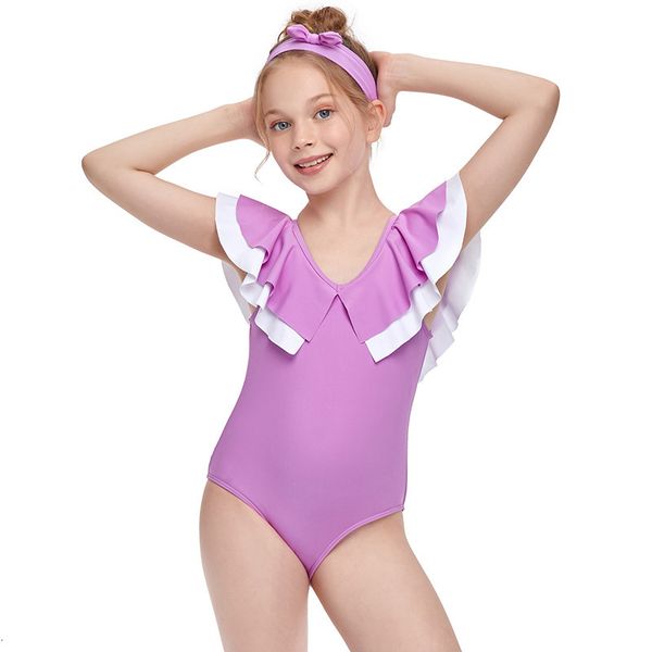 

2021 new one piece swimsuit double ruffle children's