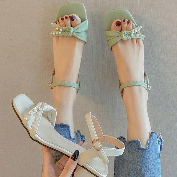 

sandals high heels women's summer 2021 fashion pearl ankle strap sweet lady shoes sandalias mujer gladiator pumps, Black