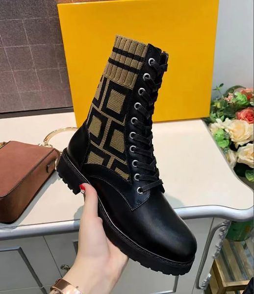 

2022 100% leather womens boots 2022 classic designer luxury martin knight lace-up chunky soled check low heel sizes 35-42 with box, Black