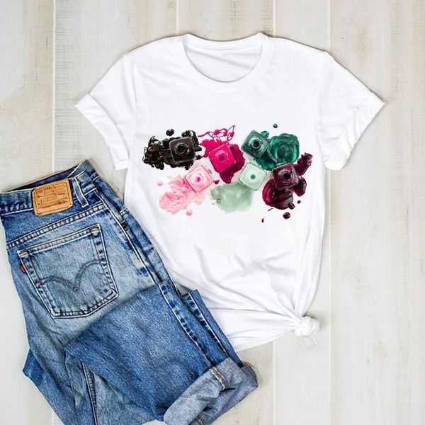 

women print 3d bottle fashion beauty cute lady graphic t ladies clothes tee female tshirt womens shirt clothing t-shirt, White