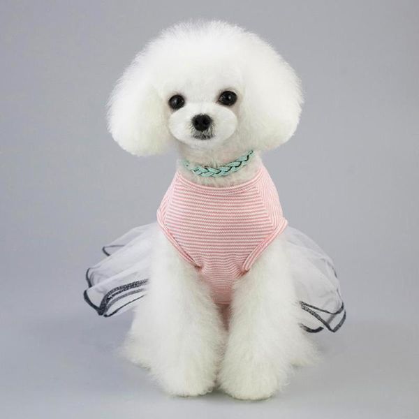 

dog apparel pet gauze dress breathable mesh wedding skirt clothes for teddy dogs