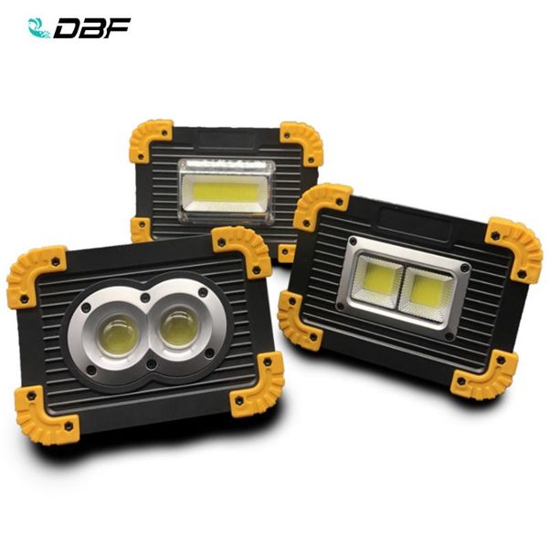 

floodlights [dbf]portable cob 20w 1500lm led flood light,rechargeable battery powered spotlight outdoor camping emergency lights