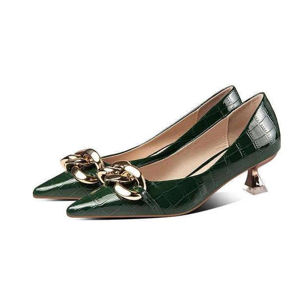 

dress shoes cresfimix zapatos de mujer women classic green pu leather european style party night club 5cm stiletto heel sapatos a9429, Black