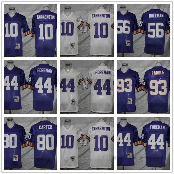 

ncaa vintage foobtall 10 fran tarkenton jersey 56 chris doleman 44 chuck foreman 80 cris carter 93 john randle jerseys football jersey ac1, Black;red