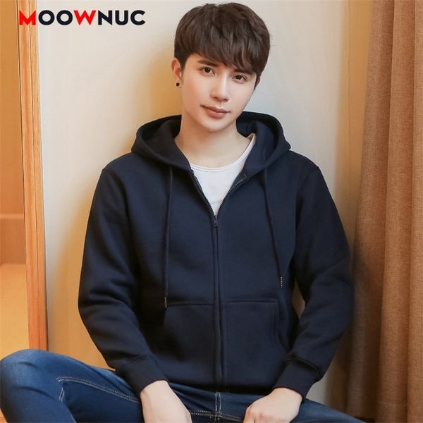 

hoodies men solid classic style new fashion 96% cotton soft spring sportswear bottoming shirt moownuc men's casual hombre 201104, Black