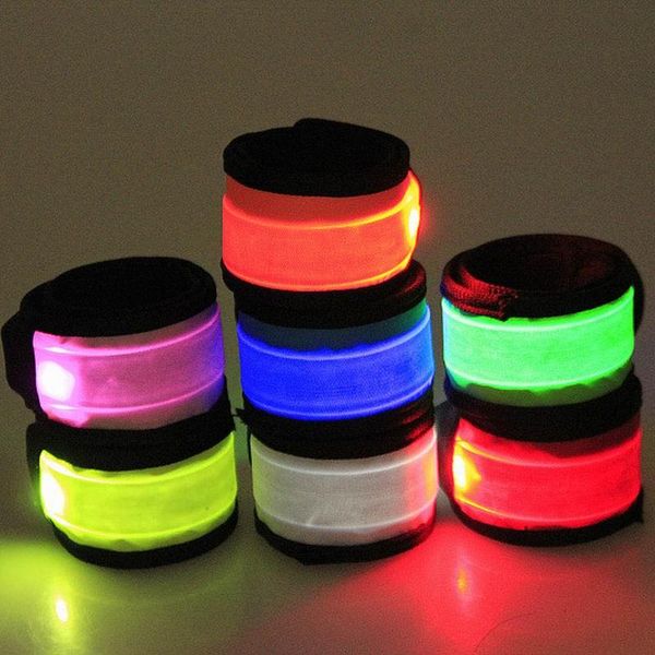 

party decoration arrive nylon led sports slap wrist strap bands wristband light flash bracelet glowing armband flare concert