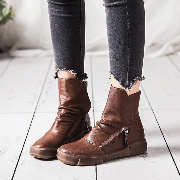 

boots swonco shoes woman winter velvet fur 2021 female black casual ankle
