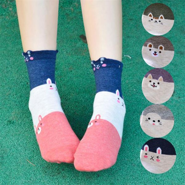 

socks & hosiery 1 pairs women's cartoon lovely kawaii sweet cotton casual funny sock female and woman colorful animal vintageÂ sock, Black;white