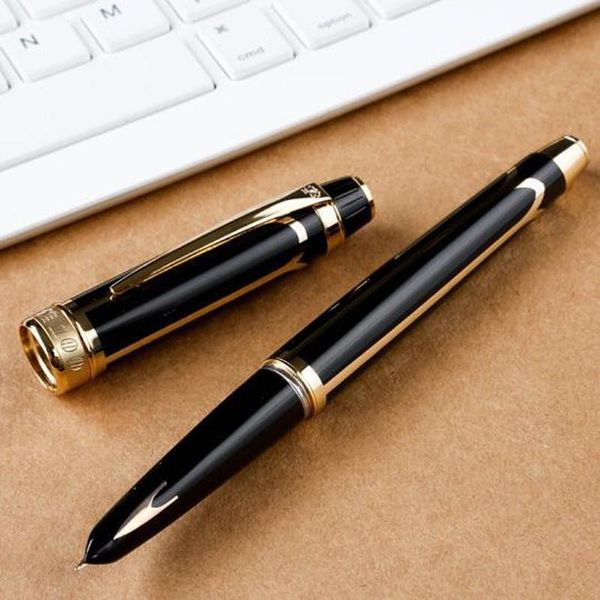 

fountain pens hero 100 14k gold nib brand fully metal pen arrow mark authentic business black-golden clip ink writing gift se