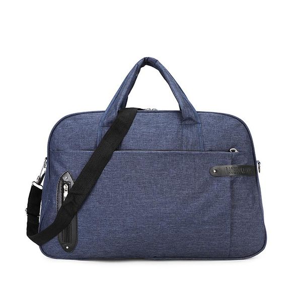 

duffel bags solid color canvas fashion travel bag men business one shoulder hand luggage high capacity weekend sport pack