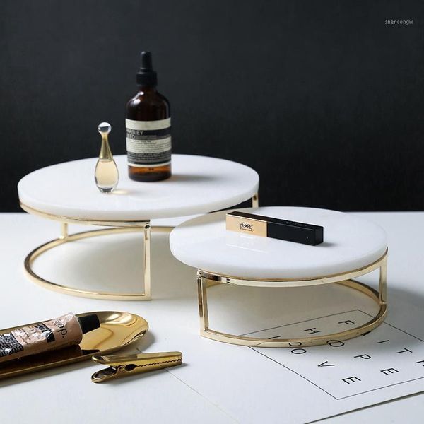 

storage bottles & jars nordic marble cake dessert tray decoration modern simple home makeup tools jewelry plate fruit snack chocolate displa