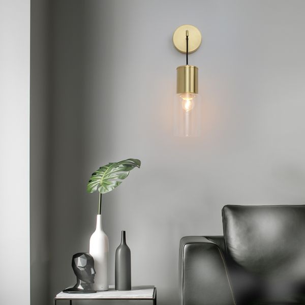 

nordic wall glass long golden arm e27 light loft lamp fourth interior nightstand ladder lighting lamps 8lzv