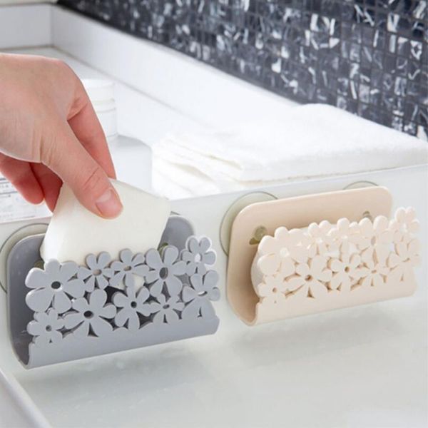 

kitchen storage & organization dish cloths rack with suction cup wall mounted washing sponge soap holder clip shelf punch-bathroom tool