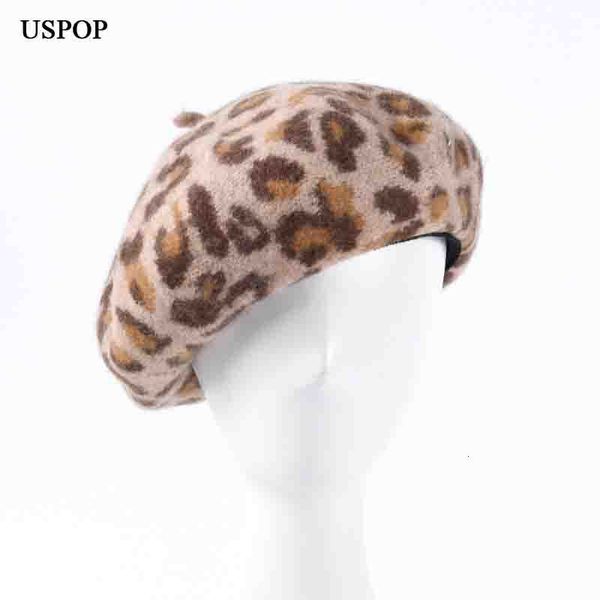 

2021 new warm hats women thick berets female wool beret autumn winter hat 9ypc, Blue;gray