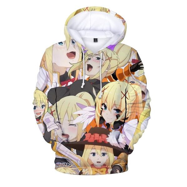 

men's hoodies & sweatshirts four seasons kawaii harajuku endless face anime 3d hoodie men/women casual clothing, Black