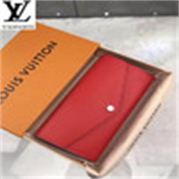 

compact brand designer luxury io3g poppy red water ripple leather ladies long envelope sarah wallet m60723 long wallet chain wallets purse