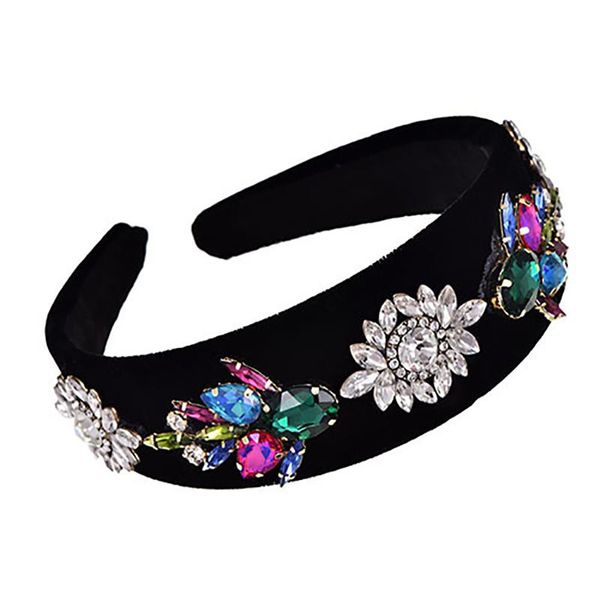 

hair accessories zhini 2021 cloth tweed wide band for women retro royal hairband ladies crystal statement jewelry