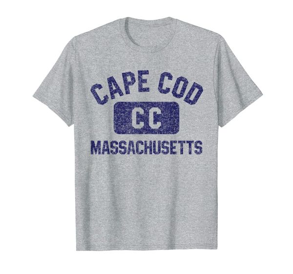 

cape cod cc gym style distressed navy blue print t-shirt, White;black