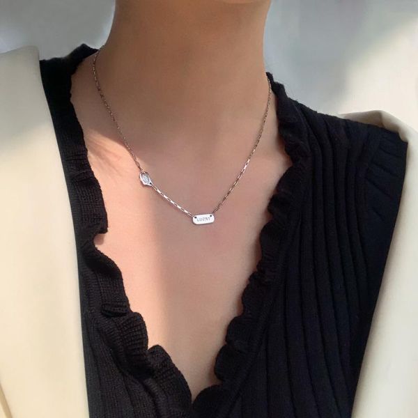 

pendant necklaces livvy silver color lucky letters necklace for women minimalist fashion party jewelry trendy neck accessories