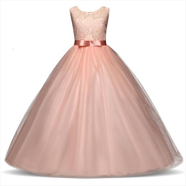 

lace flower girl for dress wedding party tulle first communion teenage children graduation gown kids clothes 12 14, Red;yellow