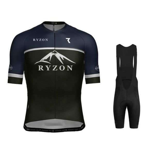 

racing sets ryzon 2021 cycling jersey pro team clothing suits mtb clothes bib shorts set men bike ropa ciclismo triathlon, Black;blue