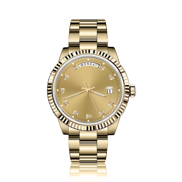 

2022 men's automatic mechanical luxury watch requin brand 118238a-83208 gold stainless steel case diamond calendar dial triangle bezel, Slivery;brown