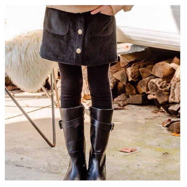 

skirts winter korean children's clothing thickened fleece warm girls skirt pants faux two pieces trousers for kids girl1, Blue