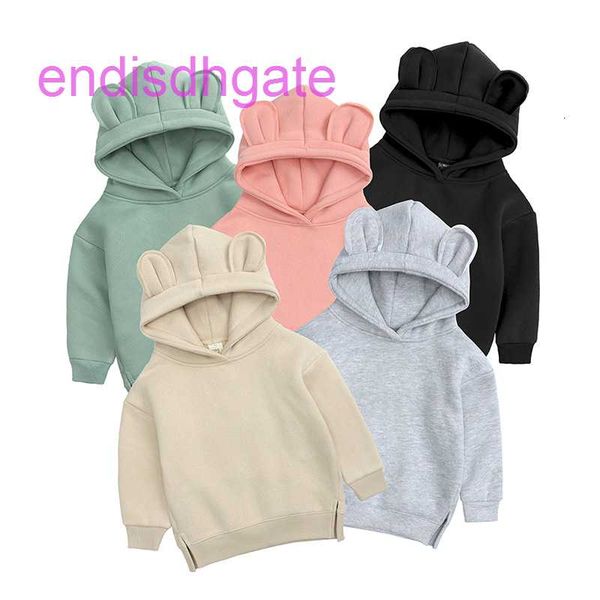 

2021 new kids' sweater autumn girls' and winter plush hoodie, Black;white
