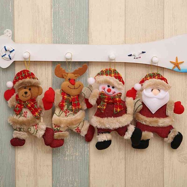 

4115christmas tree accessories doll dancing old man snowman deer bear cloth small pendant gift