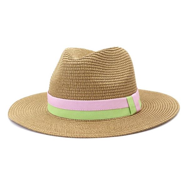 

wide brim hats bauhinia handmade summer spring panama men women straw fedora hat womens sun protective beach jazz trilby cap sombrero, Blue;gray