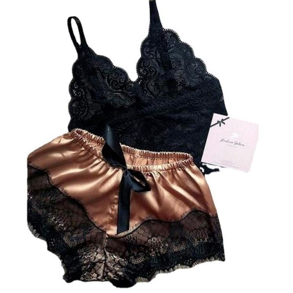 

yoga outfit 2021fashion womens lace sleepwear lingerie shorts set babydoll pajamas sports underwear nightwear 7 colors