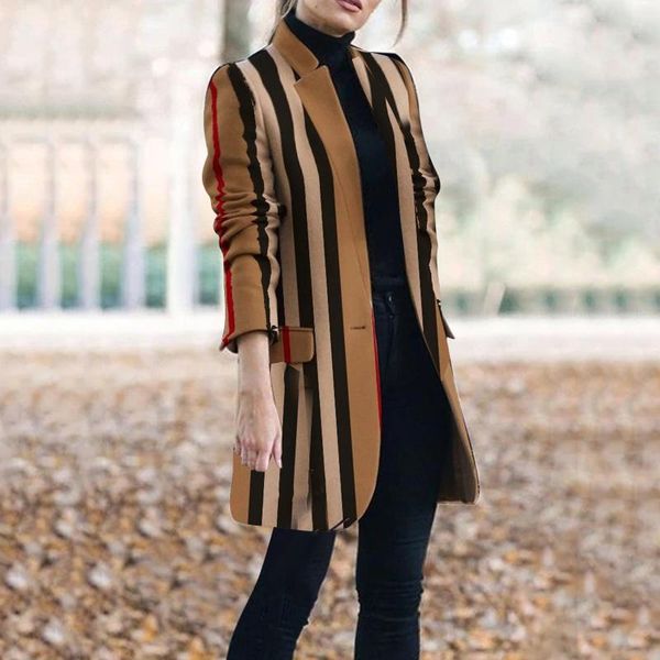 

women's wool & blends womens winter jacket 2021 autumn and printed woolen coat with stand-up collar, Black