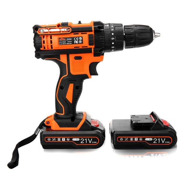 

professiona electric drills 2 speed cordless impact drill 21v screwdriver home with 2pcs 2000mah lithium battery wireless rechargeable hand