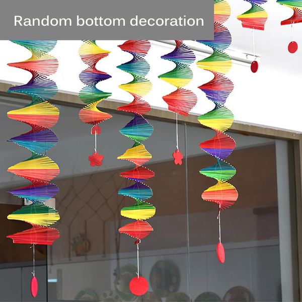 

decorative objects & figurines rainbow color spiral wind spinner amboo colorful rotatable stable safe foldable chimes beautiful portable dec
