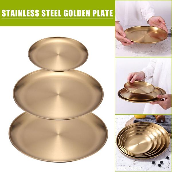 

kitchen storage & organization stainless steel golden plate dessert western tray opp bags need to be wrapped in foam three sizes