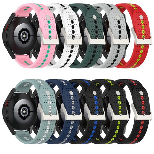 

silicone replacement straps band for galaxy watch 4/ watch4 classic dual colors loop bracelet smart strap 20mm 22mm universal