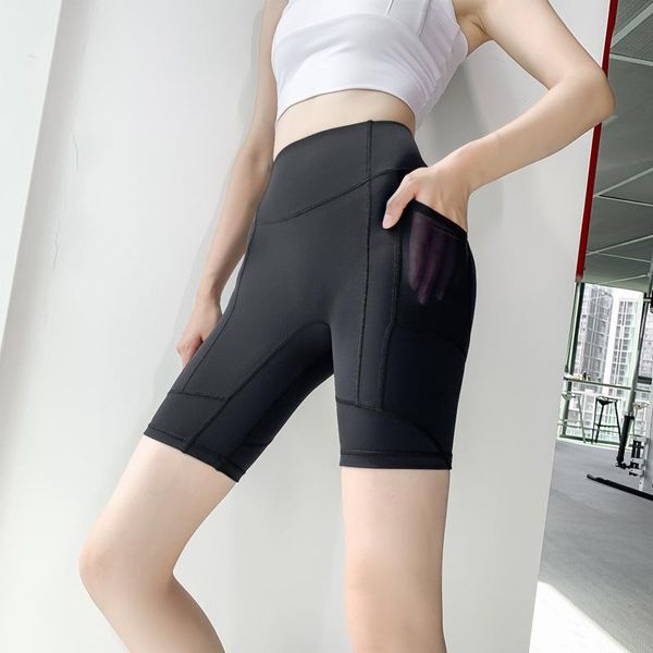 

leggings yoga shorts seamless push up pocket knitted buttocks moisture wicking yoga pants sports fitness hips female 2021, White;red