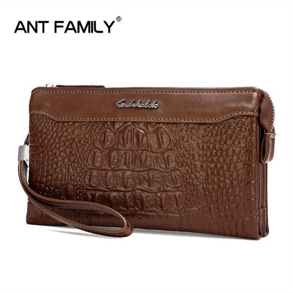 

wallets fashion big capacity men's alligator leather clutch bag retro mobile phone bags business casual male wallet, Red;black