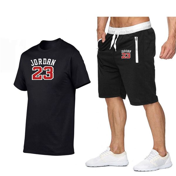 

2021 new men's casual sportswear summer clothes sportswear two-piece t-shirt brand track suit men's sports suit -2xl, Gray