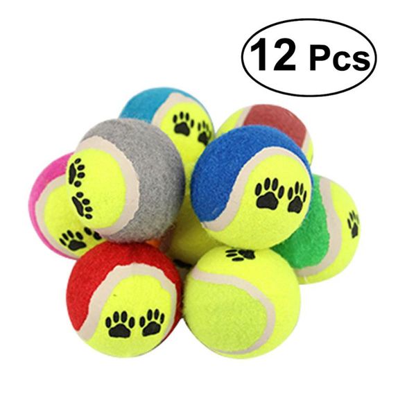 

cat toys 12pcs pet dog chew tennis balls funny kitten toy