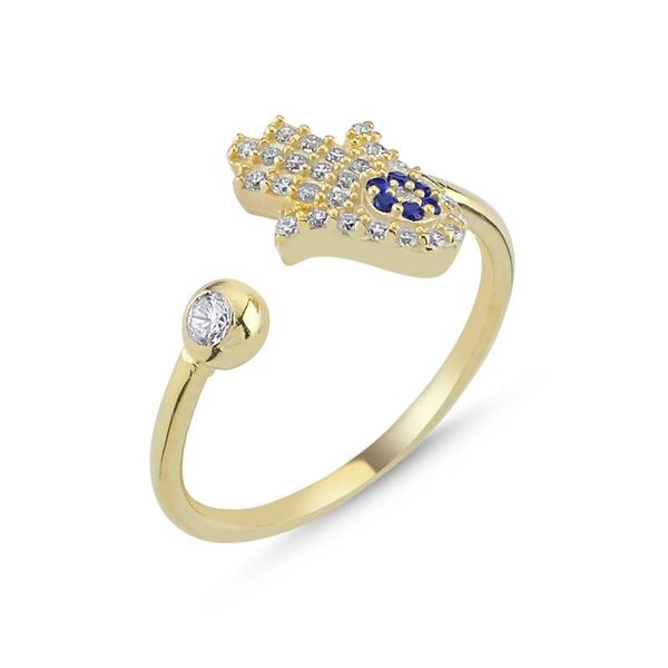 

cluster rings silverlina silver society eye zircon cubic zirconia fatma master hand adjustable tall ring, Golden;silver