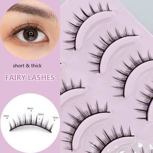 

false eyelashes 5 pairs 3d mink natural short cross daily eye lashes girls makeup maquiagem