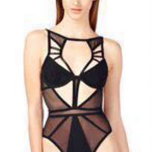 

superior quality new black oco out bainha rayon bandage bodysuit party lj9b